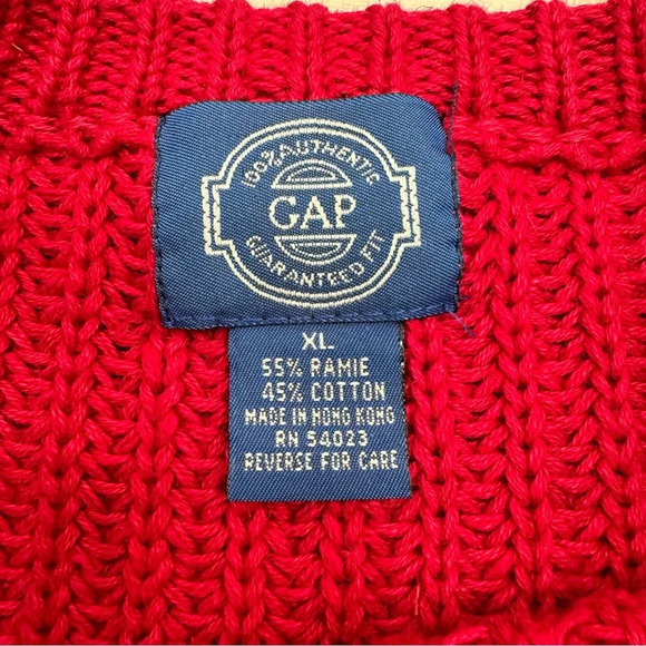 GAP Vintage Style Fisherman Sweater ramie Cotton Sz XL unisex - Picture 2 of 4